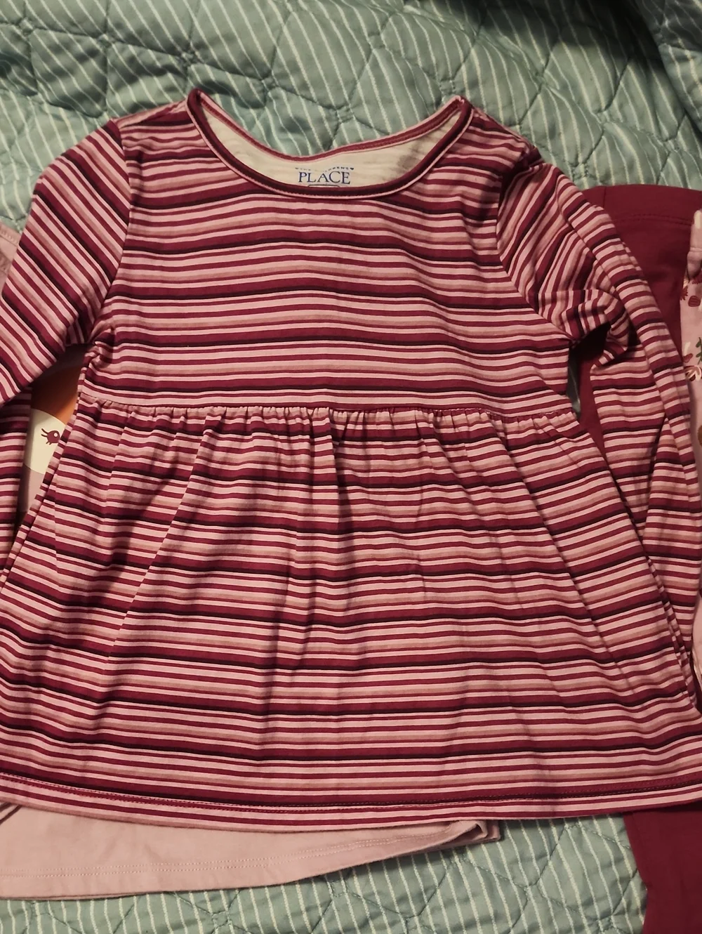 Sz 4T The Children's Place Girls' Fox Print Long-Sleeve Tops and Leggings Set